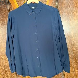 Uniqlo Navy Button Front Shirt, size XL